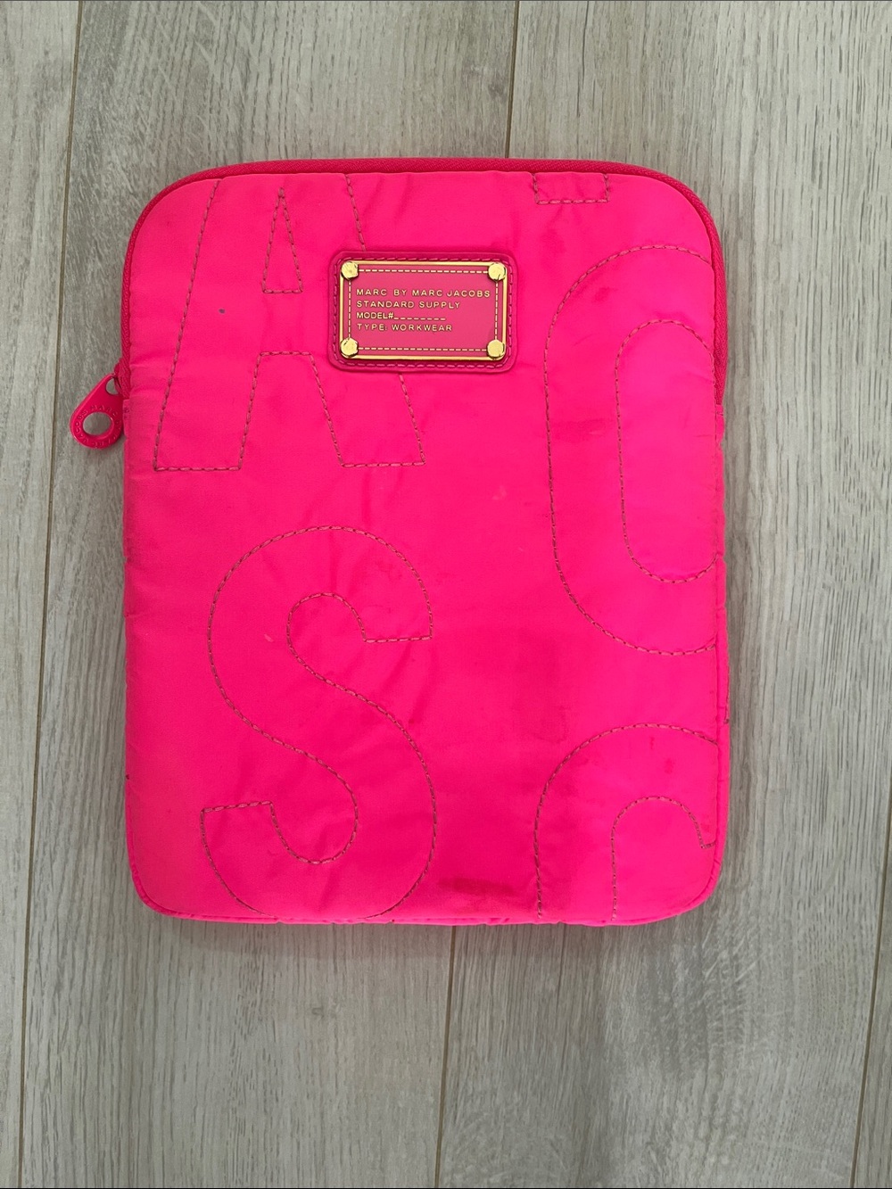 Marc by Marc Jacobs Neon Pink Quilted Tablet Sleeve